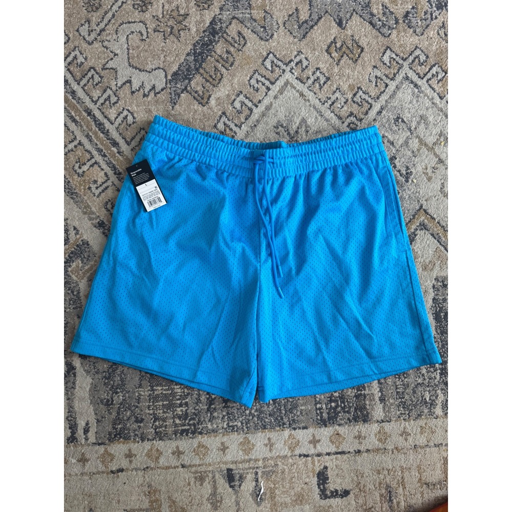 Original Use Mens Turquoise Blue Mesh Basketball Athletic Shorts Size L NWT
